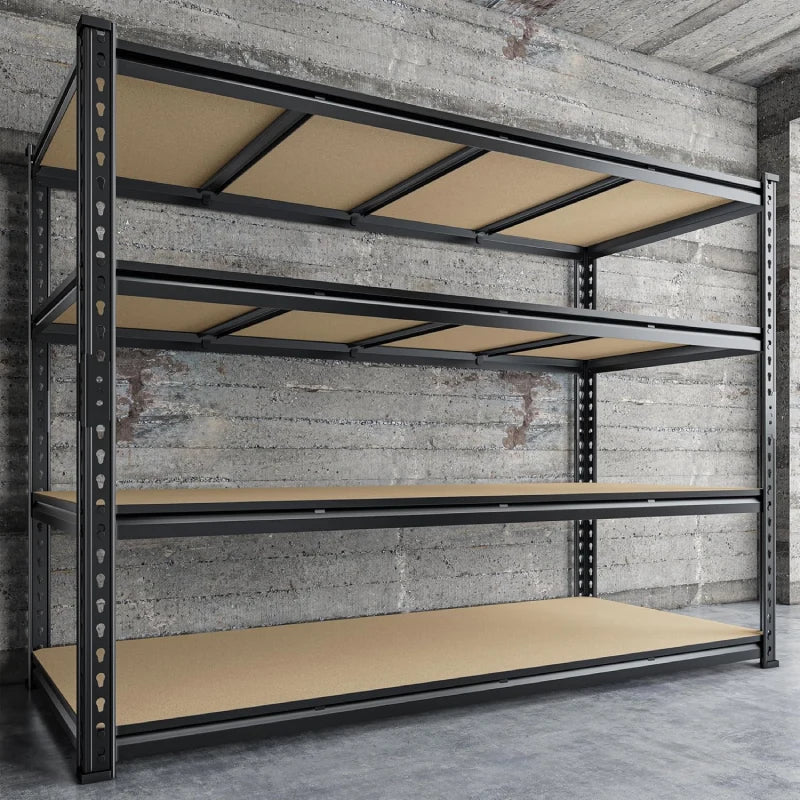 Reibii 59.8”W Garage Storage Shelves, 6-Tier Heavy Duty Metal Shelving Racks Load 3000lbs, Pantry Shelves for Kitchen Commercial