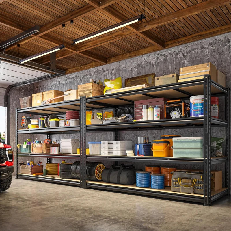 Reibii 59.8”W Garage Storage Shelves, 6-Tier Heavy Duty Metal Shelving Racks Load 3000lbs, Pantry Shelves for Kitchen Commercial