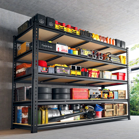 REIBII 60"W x 24"D Heavy Duty Garage Storage Shelves, 3000 lbs Adjustable Storage Rack for Large Bins, Tools, Basement, Warehouse, Workshop & Commercial Storage 800