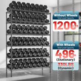 Reibii 45"W x 82"H Wire Shelving with Wheels, 6-Tier Adjustable Steel Shelves Load 1200LBS, Storage Racks for Kitchen Pantry Closet