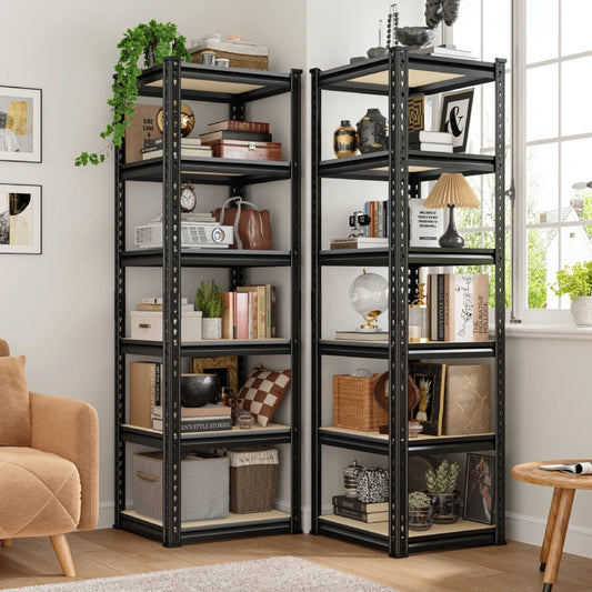 REIBII 16" W Corner Shelves, 6-Tier Adjustable Storage Shelving Units, 2250 lbs Corner Shelf for Living Room Pantry Dorm 800