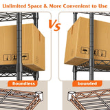 REIBII 6-Tier Wire Shelving Units, 1000lbs Metal Wire Rack, Adjustable Pantry Shelf, Outdoor Metal Shelves