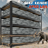 Reibii 59.8”W Garage Storage Shelves, 6-Tier Heavy Duty Metal Shelving Racks Load 3000lbs, Pantry Shelves for Kitchen Commercial