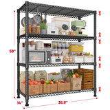 Reibii Tall Wire Shelving Units，Adjustable Outdoor Metal Shelves, Storage Shelves for Kitchen Pantry Dorm