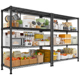 Reibii Tall Wire Shelving Units，Adjustable Outdoor Metal Shelves, Storage Shelves for Kitchen Pantry Dorm