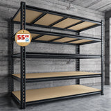 Reibii 55"W Boltless Shelving Units, 6-Tier Heavy Duty Freestanding Garage Shelves Load 3060lbs, Steel Storage Racks for Pantry Basement Commercial