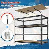 Reibii 55"W Boltless Shelving Units, 6-Tier Heavy Duty Freestanding Garage Shelves Load 3060lbs, Steel Storage Racks for Pantry Basement Commercial