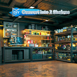 Reibii 40”W Storage Shelves, Heavy Duty Garage Shelving Load 2,500lbs , Metal Shelves for Pantry Kitchen Basement Closet