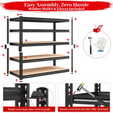 Reibii 48" W Garage Storage Shelves, 3000lbs Heavy Duty Steel Shelving Racks, Adjustable Metal Racks for Basement Warehouse Commercial
