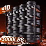 Reibii 2-Pack Garage Shelves for Storage-3000LBS Each, 48.2"W x 24"D Heavy Duty Shelving for Garage Basement Warehouse