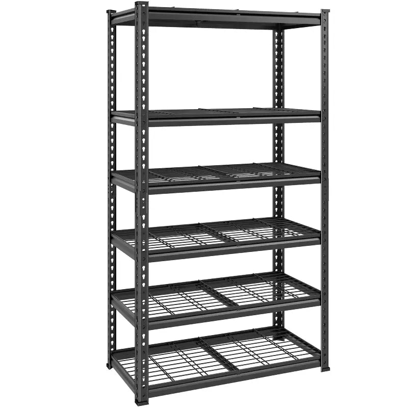 Reibii Heavy Duty Storage Shelves, Adjustable Steel Garage Shelves,Metal Shelving Rack for Garage, Warehouse, Basement, Workshop
