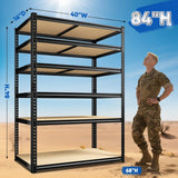 Reibii 40”W Storage Shelves, Heavy Duty Garage Shelving Load 2,500lbs , Metal Shelves for Pantry Kitchen Basement Closet