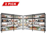 REIBII 62"W Wire Shelving Units Load 1550LBS, 5-Tier Metal L Shaped Shelves, Adjustable Shelving Rack for Pantry Kitchen Closet