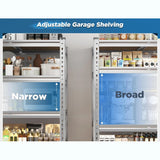 Reibii 48”W galvanized Shelving Units, 3020lbs Heavy Duty Garage Storage Shelves for Pantry Kitchen Commercial
