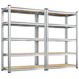 Reibii 35.5"W Garage Shelving, 5-Tier Adjustable Metal Shelves, Storage Rack for Kitchen Pantry Basement, Galvanized