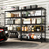 Reibii 35.5"W Metal Wire Shelving with Wheels, Adjustable Outdoor Shelves with Casters for Kitchen, Pantry & Dorm