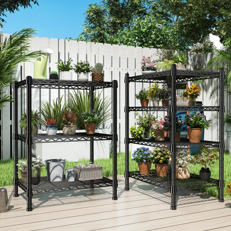 wire plant rack Reibii 18"W Metal Wire Shelving Units, 7-Tier Adjustable, 1176lbs Wire Rack for Pantry Kitchen Commercial