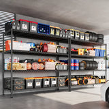 REIBII 45.3''W Wire Shelving, 4-Tier Adjustable, Storage Rack Metal Wire Shelves for Pantry Kitchen Commercial