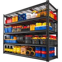 Reibii 55" W Heavy Duty Garage Shelving, 5-Tier Adjustable Storage Shelves, 2800 Lbs Capacity Steel Shelf, Split Into 2 Units, For Garage Basement Warehouse Kitchen