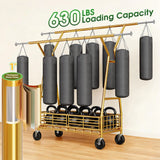 Raybee 65.4"W 350LBS Rolling Clothing rack with Shelves, Adjustable Commecial Garment Racks
