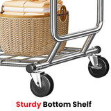 Raybee 75" W x 68"H Double Rolling Clothes Rack with Wheels, 630LBS Heavy Duty Commercial Garment Rack, Clothes Rack For Bedroom