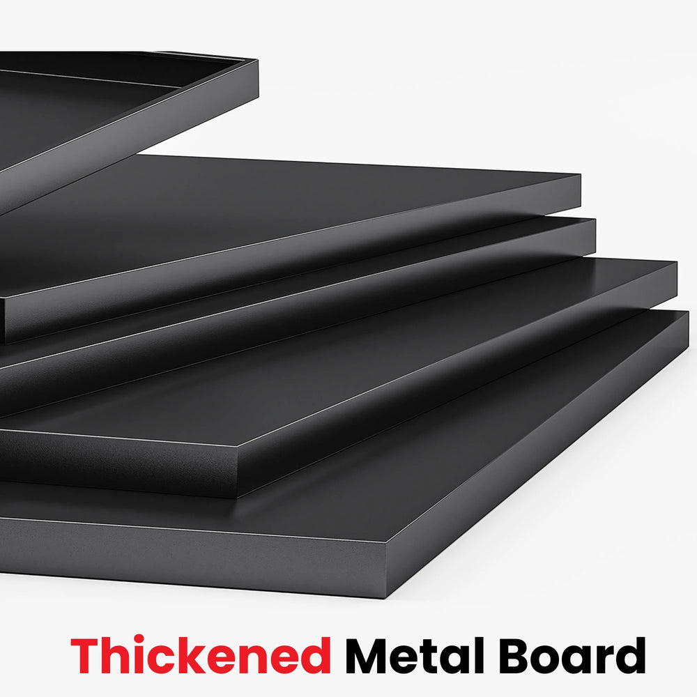 We have upgraded our heavy-duty garage shelving to feature thicker metal panels, further enhancing its load-bearing capacity.