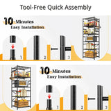 REIBII Wire Standing Storage Shelf for Bathroom, Kitchen & Laundry Room Heavy-Duty & Rust-Resistant Construction