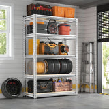 Reibii 35.5"W Garage Shelving, 5-Tier Adjustable Metal Shelves, Storage Rack for Kitchen Pantry Basement, Galvanized