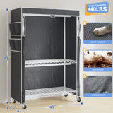 Raybee 81" H Rolling Garment Rack on Cover,445lbs Portable Closet & Adjustable Clothing Rack with Wheels For Bedroom