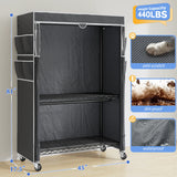 Raybee 81" H Rolling Garment Rack on Cover,445lbs Portable Closet & Adjustable Clothing Rack with Wheels For Bedroom