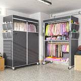 Raybee 81" H Rolling Garment Rack on Cover,445lbs Portable Closet & Adjustable Clothing Rack with Wheels For Bedroom