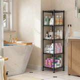 Reibii 12" Narrow 5-Tier Wire Shelving Unit, Metal Storage Rack for Closet, Bathroom & Kitchen