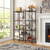 Reibii 12" Narrow 5-Tier Wire Shelving Unit, Metal Storage Rack for Closet, Bathroom & Kitchen