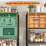 Reibii 56" W x 75.6" H Wire Rack Shelving Units on Wheels, 2550 lbs Adjustable Wire Storage Shelves for Pantry Closet Commercial