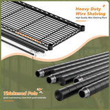 Reibii 60" W x 24"D Wire Shelving with Wheels, Heavy Duty Adjustable Metal Shelves Load 2878lbs, Wire Storage Shelves for Garage Closet Pantry Basement