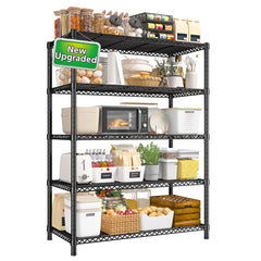 REIBII 35.6"W Wire Shelving Units, 5-Tier Adjustable, 1510lbs Metal Wire Rack for Kitchen Pantry