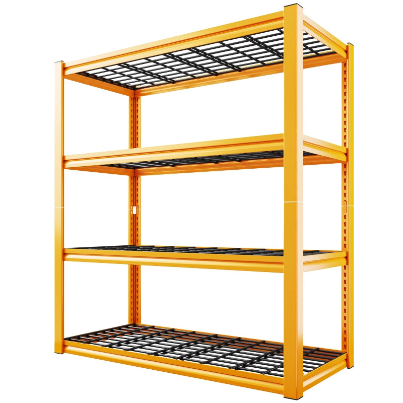 REIBII 59.9"H 4-Tier Industrial Shelves, Adjustable Shelving Units for Garage, Warehouse, Basement & Pantry