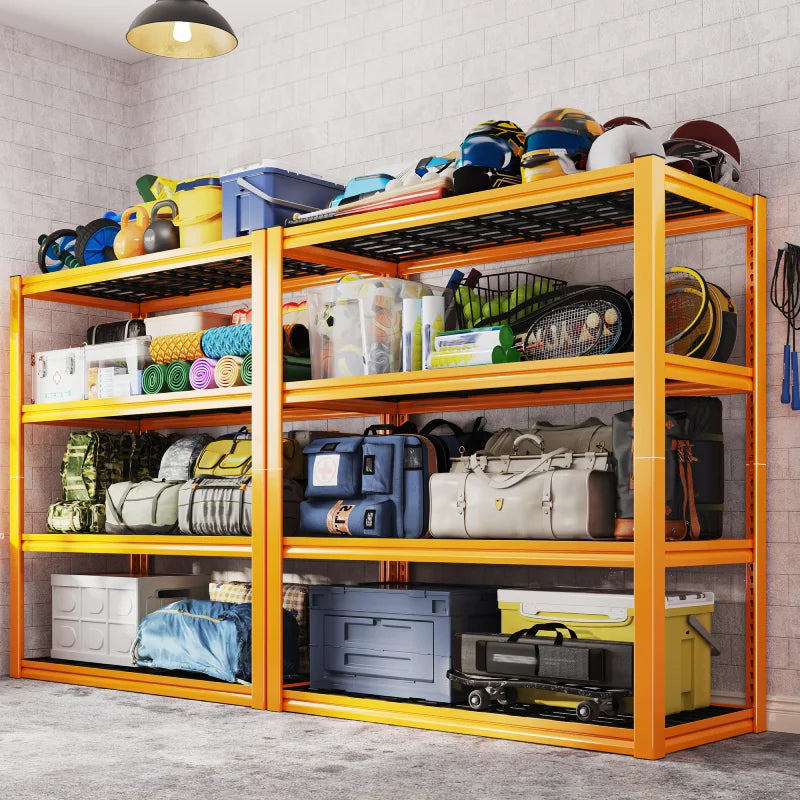 REIBII 59.9"H 4-Tier Industrial Shelves, Adjustable Shelving Units for Garage, Warehouse, Basement & Pantry
