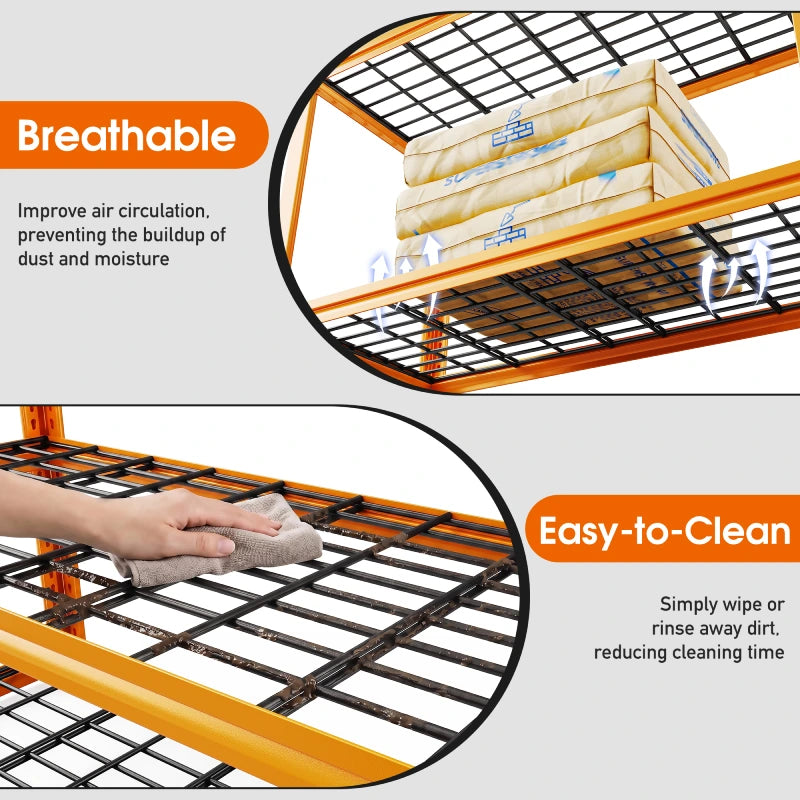 REIBII 59.9"H 4-Tier Industrial Shelves, Adjustable Shelving Units for Garage, Warehouse, Basement & Pantry