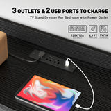 Dresser TV Stand with 11 Drawers for 60" TV Stand for Bedroom with LED Lights Power Outlets Long Dresser for Bedroom with Shelves