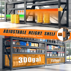 5080LBS Heavy‑Duty Metal Garage Storage Shelving, Industrial Steel Adjustable Shelves, Rust & Water Resistant Utility Rack for Warehouse, Workshop, Basement