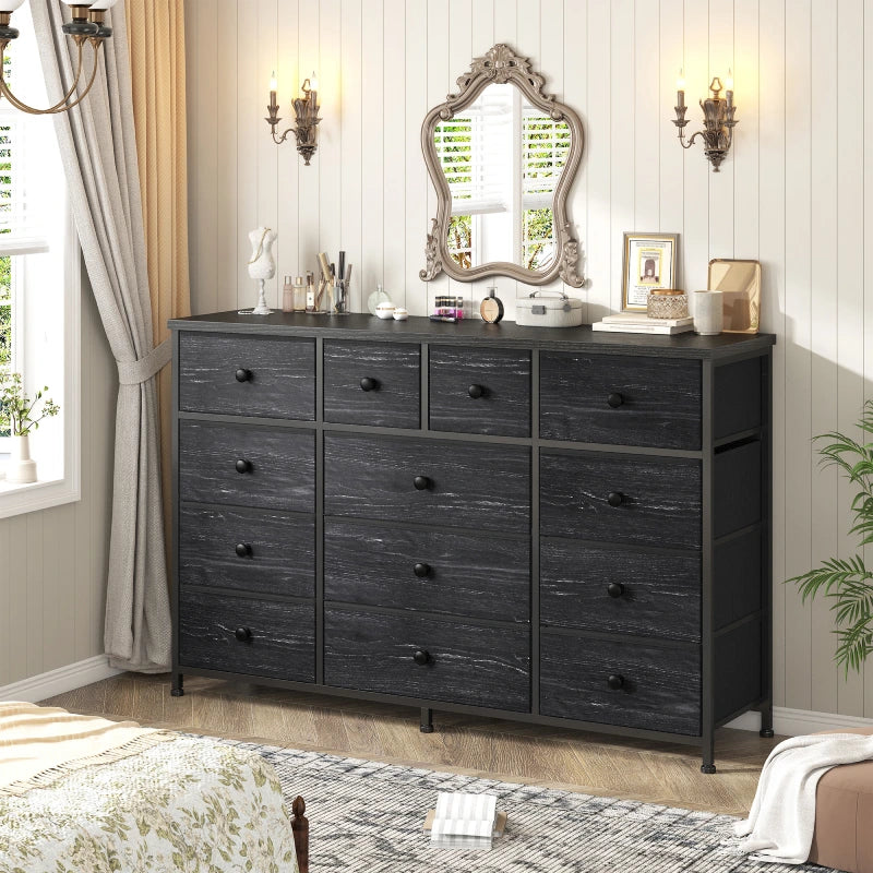 Reibii Extra Wide 39.4" 13-Drawer Dresser TV Stand, Metal Frame & Fabric Drawers Storage Cabinet for Bedroom, Living Room, Hallway, 39.4"Wx 31.5"H x Reibii Extra Wide 39.4" 13-Drawer Dresser TV Stand, Metal Frame & Fabric Drawers Storage Cabinet for Bedroom, Living Room, Hallway, 39.4"Wx 31.5"H x