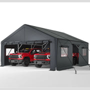 REIBII 20x20 Carport Heavy-Duty 2 Car Carport  rv Carport UV Protection Anti-Snow Shelters Portable Carport Storage for Cars, Boats & Equipment Storage Waterproof