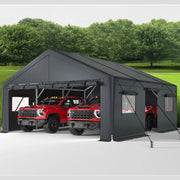 REIBII 20x20 Carport Heavy-Duty 2 Car Carport  rv Carport UV Protection Anti-Snow Shelters Portable Carport Storage for Cars, Boats & Equipment Storage Waterproof