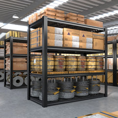 REIBII 59.9"H 4 Tiers Industrial Shelves Adjustable Shelving for Garage Warehouse Basement Pantry