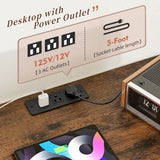 desktop with power outlet