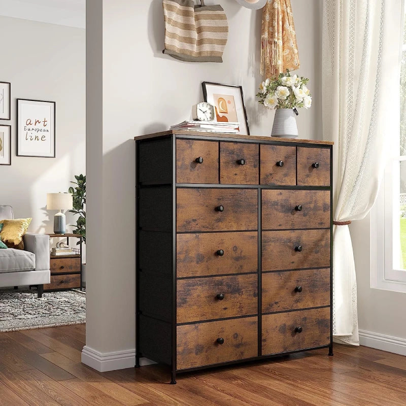 40.7"W 12 Drawers Dresser for Bedroom, Pantry, Chest for Living Room w Reibii 40.7"W 12 Drawers Dresser for Bedroom, Pantry, Chest for Living Room w Reibii