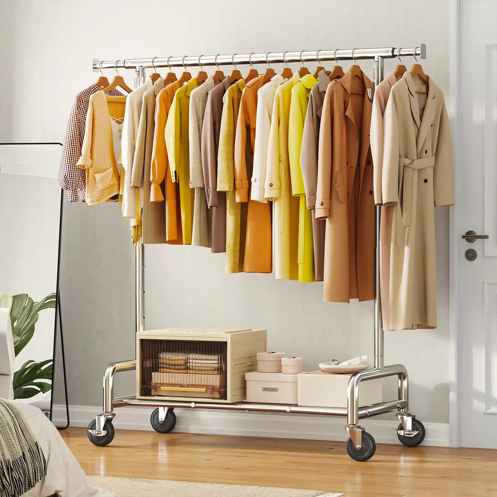 Golpart Heavy Duty Rolling Clothes Rack Wheels Portable Golpart Heavy Duty Rolling Clothes Rack Wheels Portable