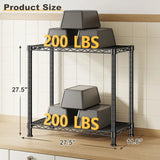 Reibii 27.5"W Heavy Duty Metal Shelving, Height Adjustable Storage Shelf for Laundry Bathroom Kitchen Pantry Closet Basement Office