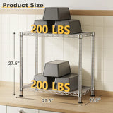 Reibii 27.5"W Heavy Duty Metal Shelving, Height Adjustable Storage Shelf for Laundry Bathroom Kitchen Pantry Closet Basement Office